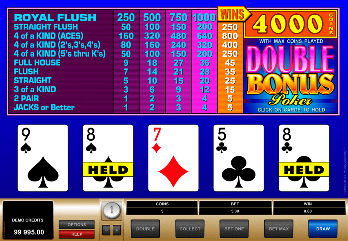 Free Video Poker Double Double Bonus
