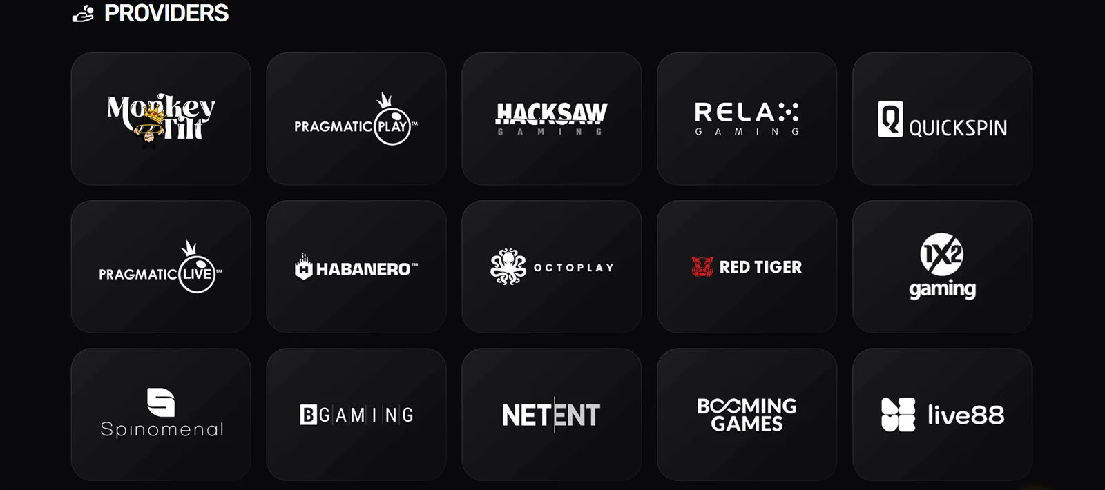 Monkey Tilt Casino Providers