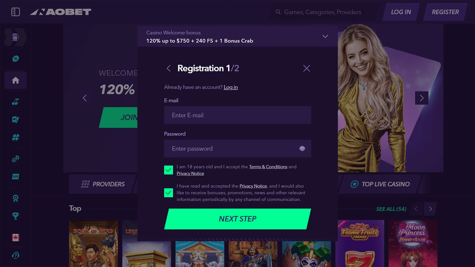 NaoBet Casino Registration Process