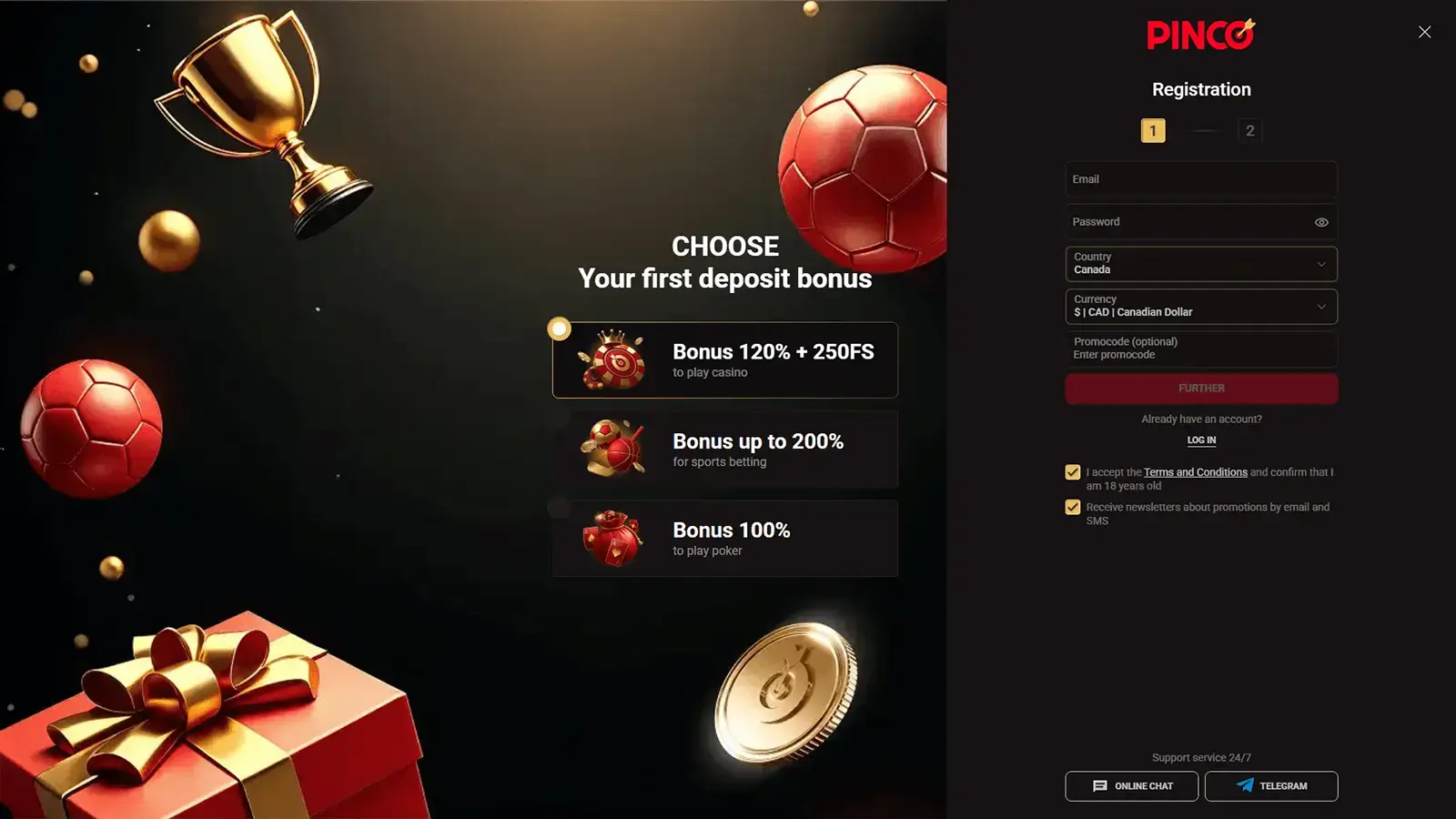 Pinco Casino Registration
