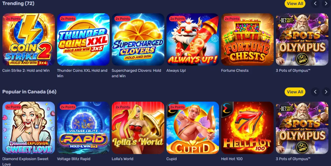 Popular Video Slots at Galactic Wins Casino Canada