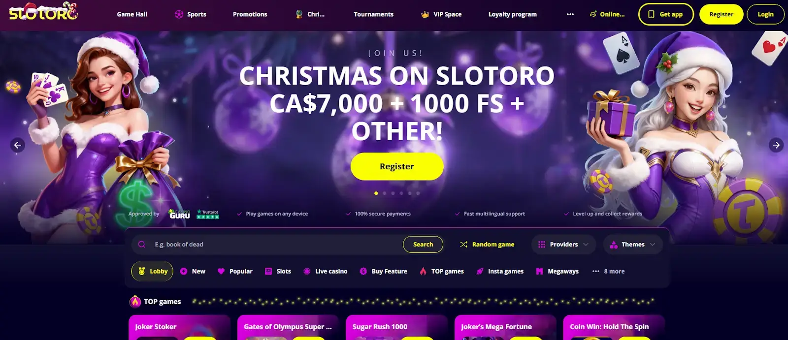 Slotoro Homepage