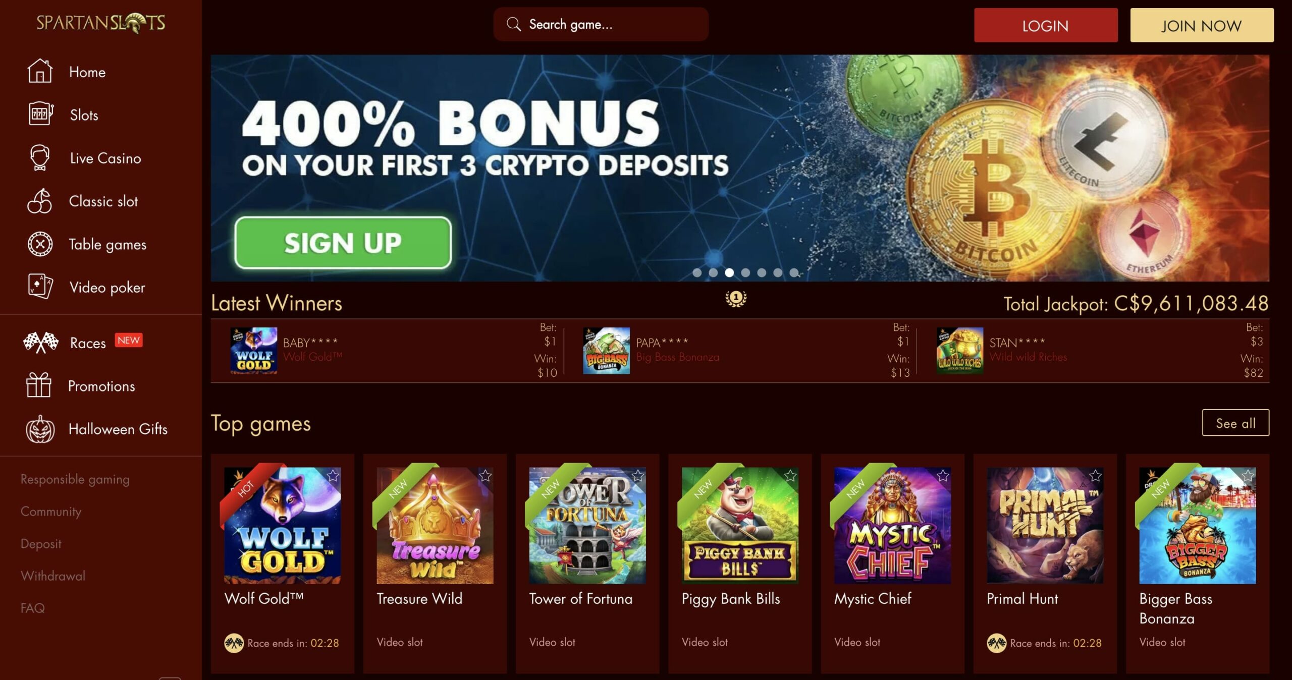Spartan Slots Casino Review