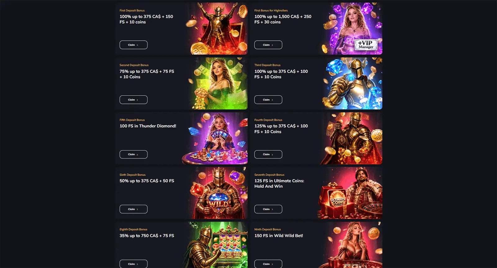 SpinEmpire Casino Welcome Pack in Canada
