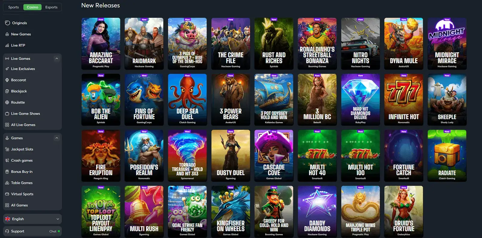 Sportsbet.io Casino New Games Releases in Canada