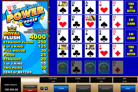 tens or better  play power poker microgaming video poker